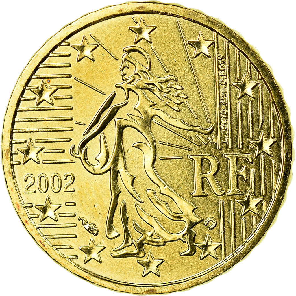 France, 10 Euro Cent, 2002, BU, MS(65-70), Brass, Gadoury:4a, KM:1285