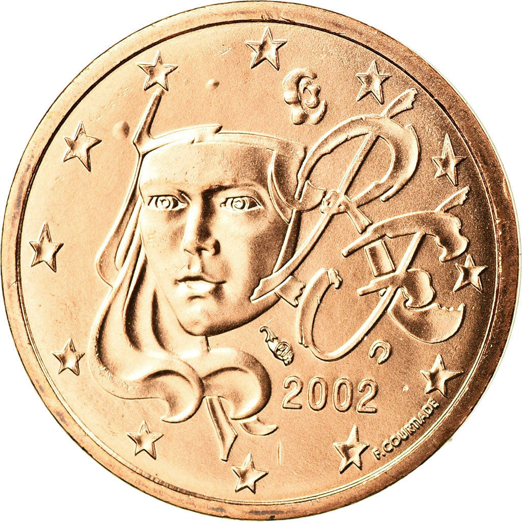 France, 2 Euro Cent, 2002, BU, MS(65-70), Copper Plated Steel, Gadoury:2