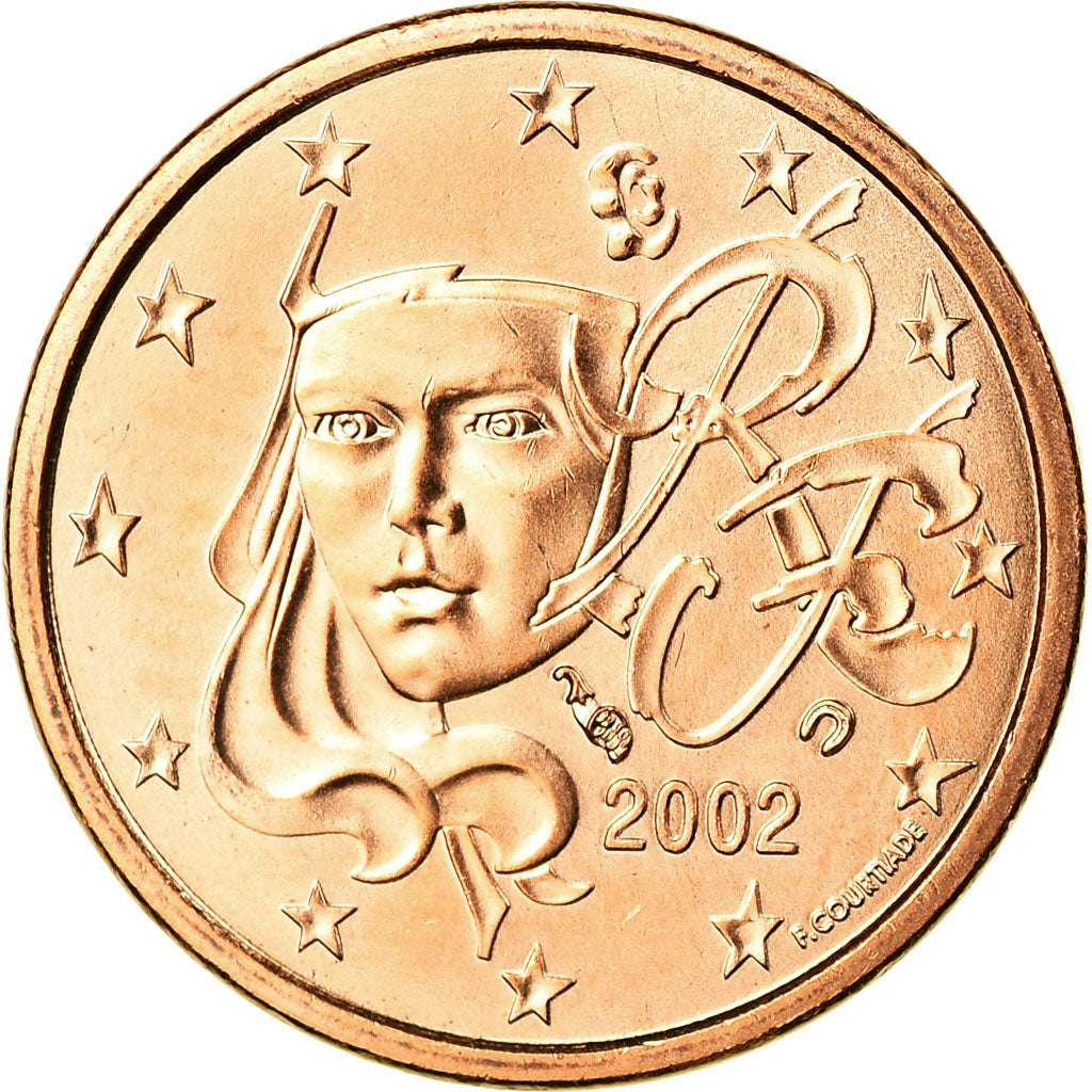 Frankreich, Euro Cent, 2002, BU, STGL, Copper Plated Steel, Gadoury:1, KM:1282