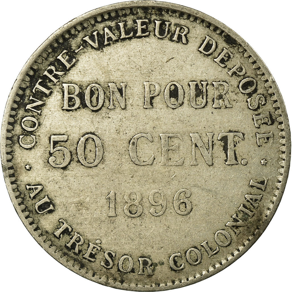 Coin, Réunion, 50 Centimes, 1896, VF(30-35), Copper-nickel, KM:4