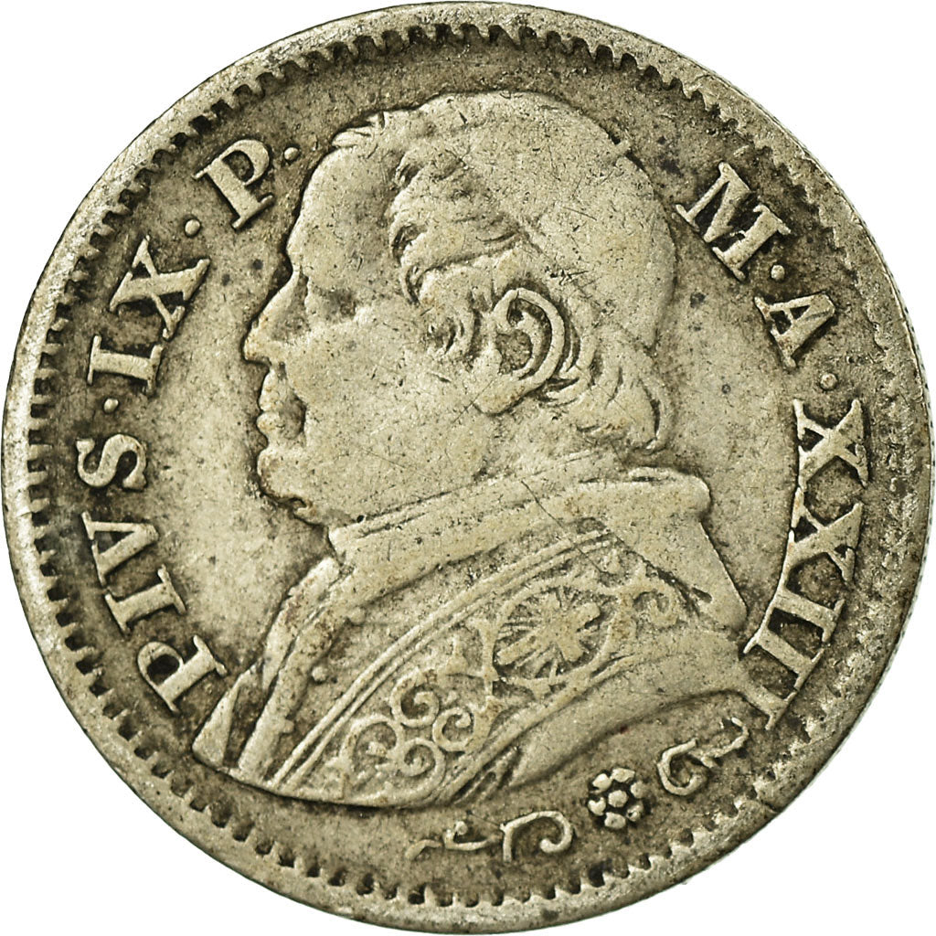 Coin, ITALIAN STATES, PAPAL STATES, Pius IX, 10 Soldi, 50 Centesimi, 1868, Roma