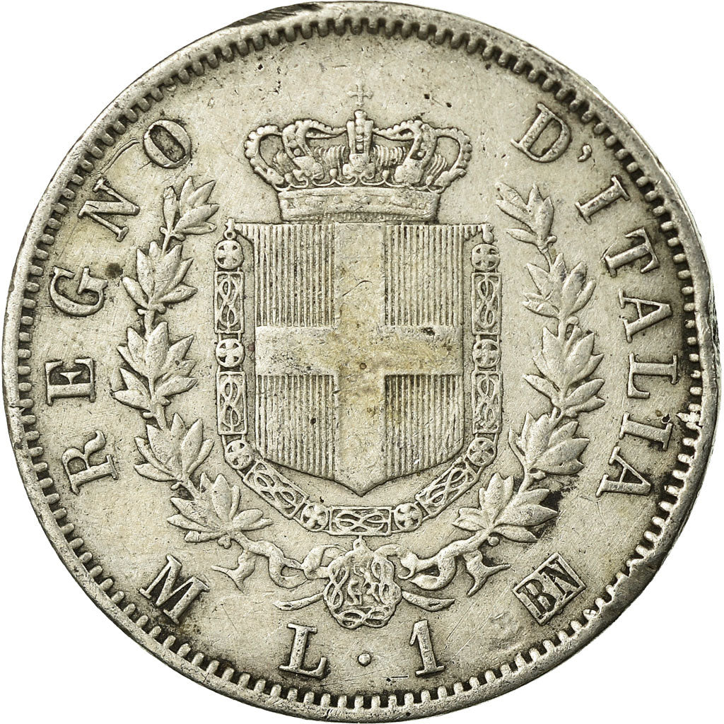 Coin, Italy, Vittorio Emanuele II, Lira, 1863, Milan, EF(40-45), Silver, KM:5a.1