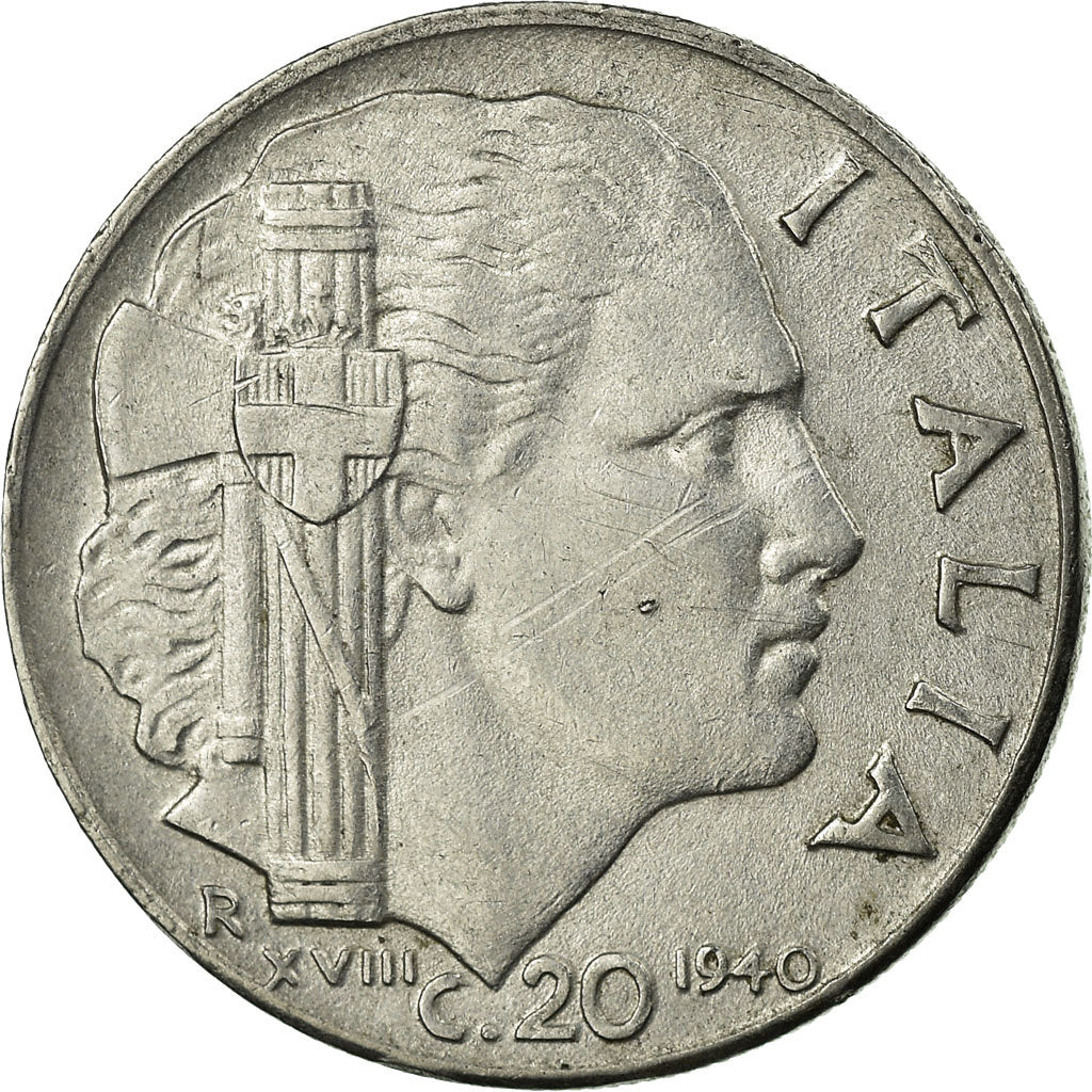 Munten, Italië, Vittorio Emanuele III, 20 Centesimi, 1940, Rome, FR+, Stainless