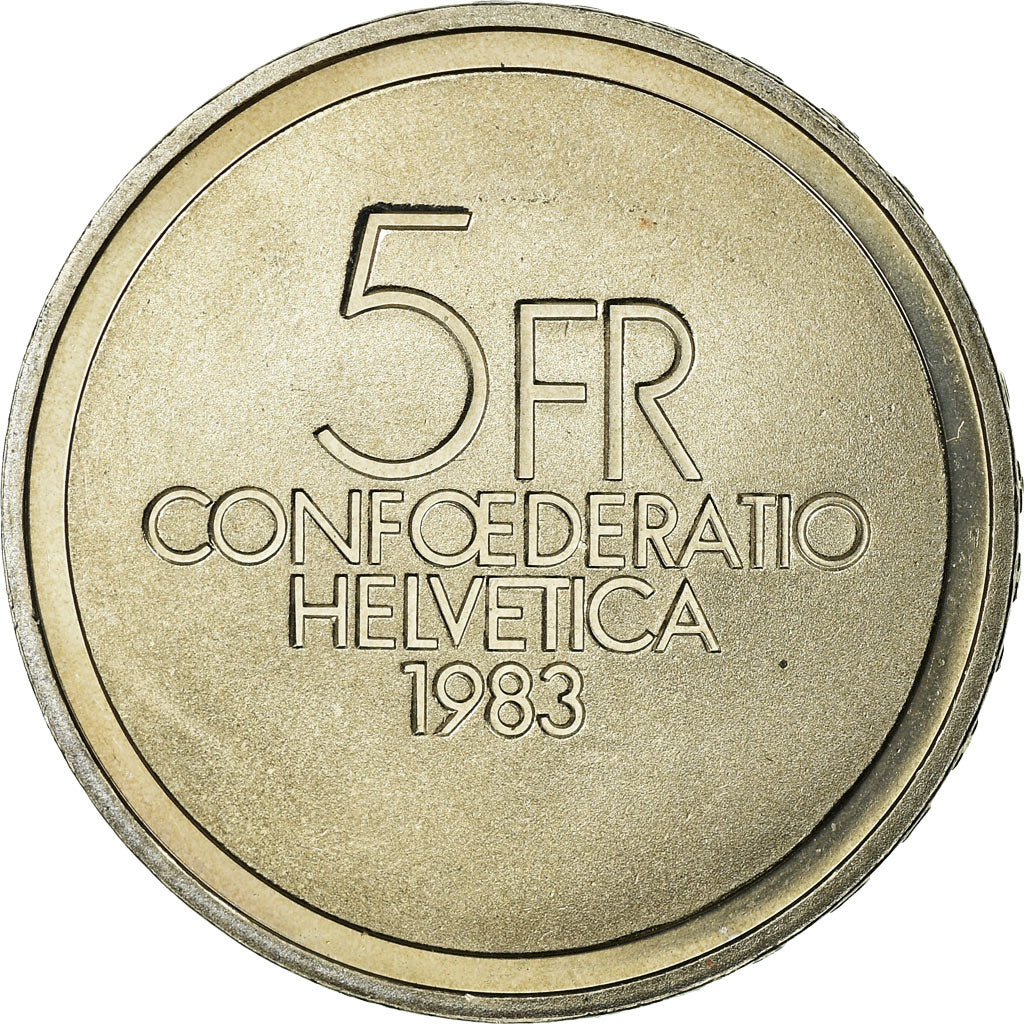 Coin, Switzerland, 5 Francs, 1983, Bern, AU(55-58), Copper-nickel, KM:62