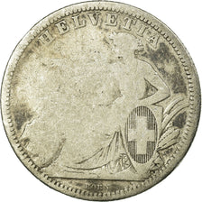 Coin, Switzerland, Franc, 1860, Bern, VG(8-10), Silver, KM:9a