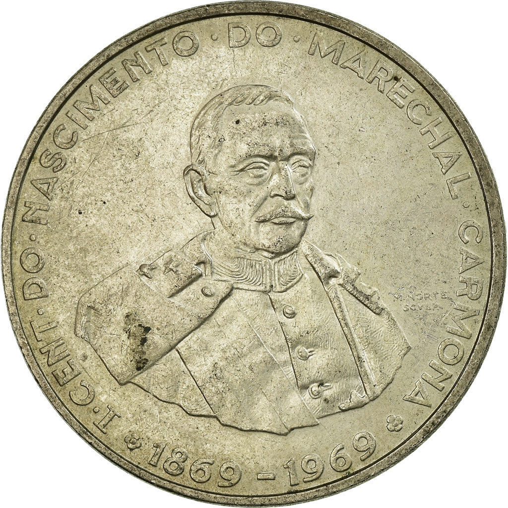 Coin, Portugal, 50 Escudos, 1969, EF(40-45), Silver, KM:599