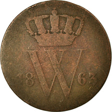 Coin, Netherlands, William III, Cent, 1863, VF(30-35), Copper, KM:100