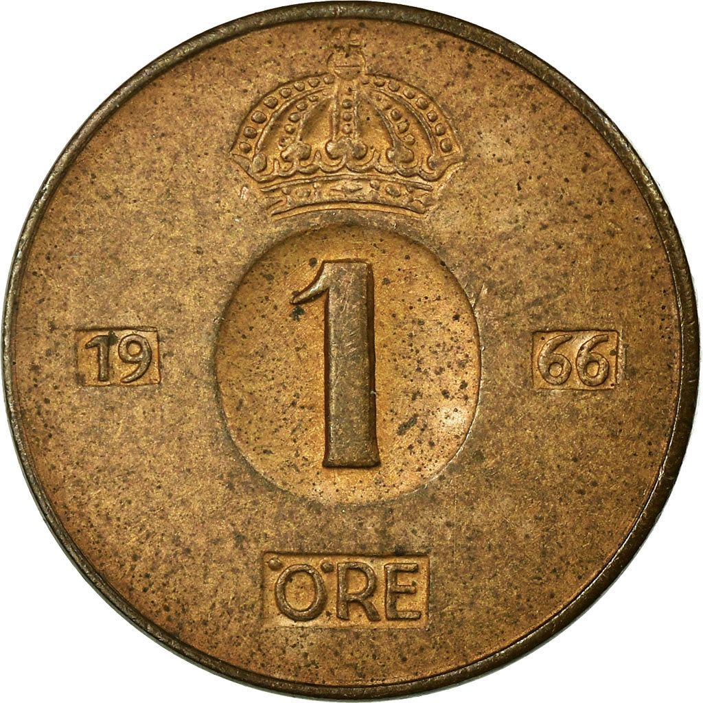 Coin, Sweden, Gustaf VI, Ore, 1966, EF(40-45), Bronze, KM:820