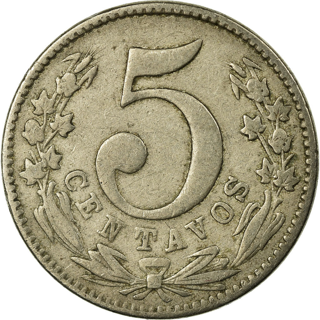 Coin, Colombia, 5 Centavos, 1886, Scoville Mfg. Co., Waterbury, CT, USA