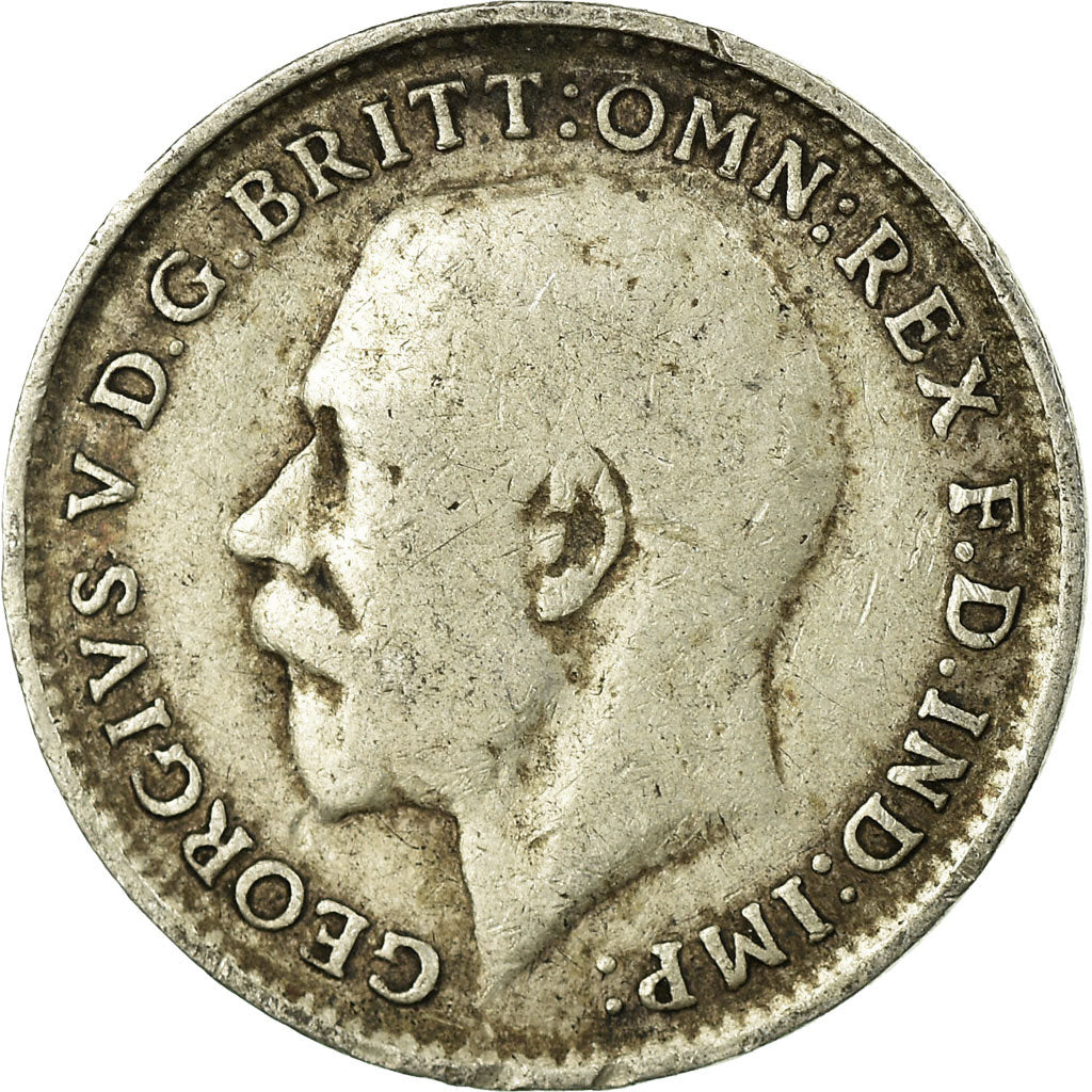 Coin, Great Britain, George V, 3 Pence, 1918, VF(30-35), Silver, KM:813
