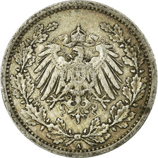 Coin, GERMANY - EMPIRE, 1/2 Mark, 1909, Berlin, EF(40-45), Silver, KM:17
