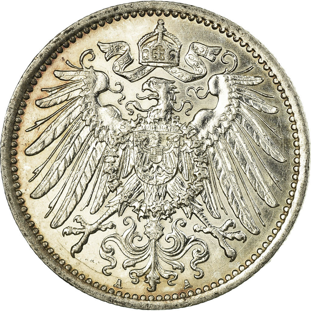 Coin, GERMANY - EMPIRE, Wilhelm II, Mark, 1914, Berlin, AU(55-58), Silver, KM:14