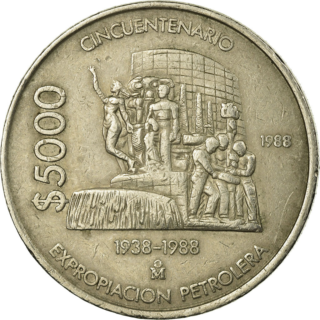 Monnaie, Mexique, 5000 Pesos, 1988, Mexico City, TTB, Copper-nickel, KM:531