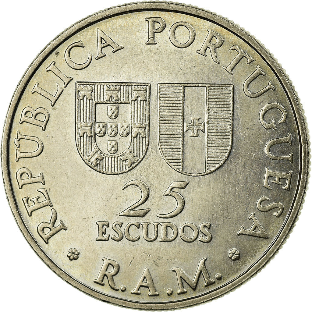 Coin, MADEIRA ISLANDS, 25 Escudos, 1981, MS(63), Copper-nickel, KM:4