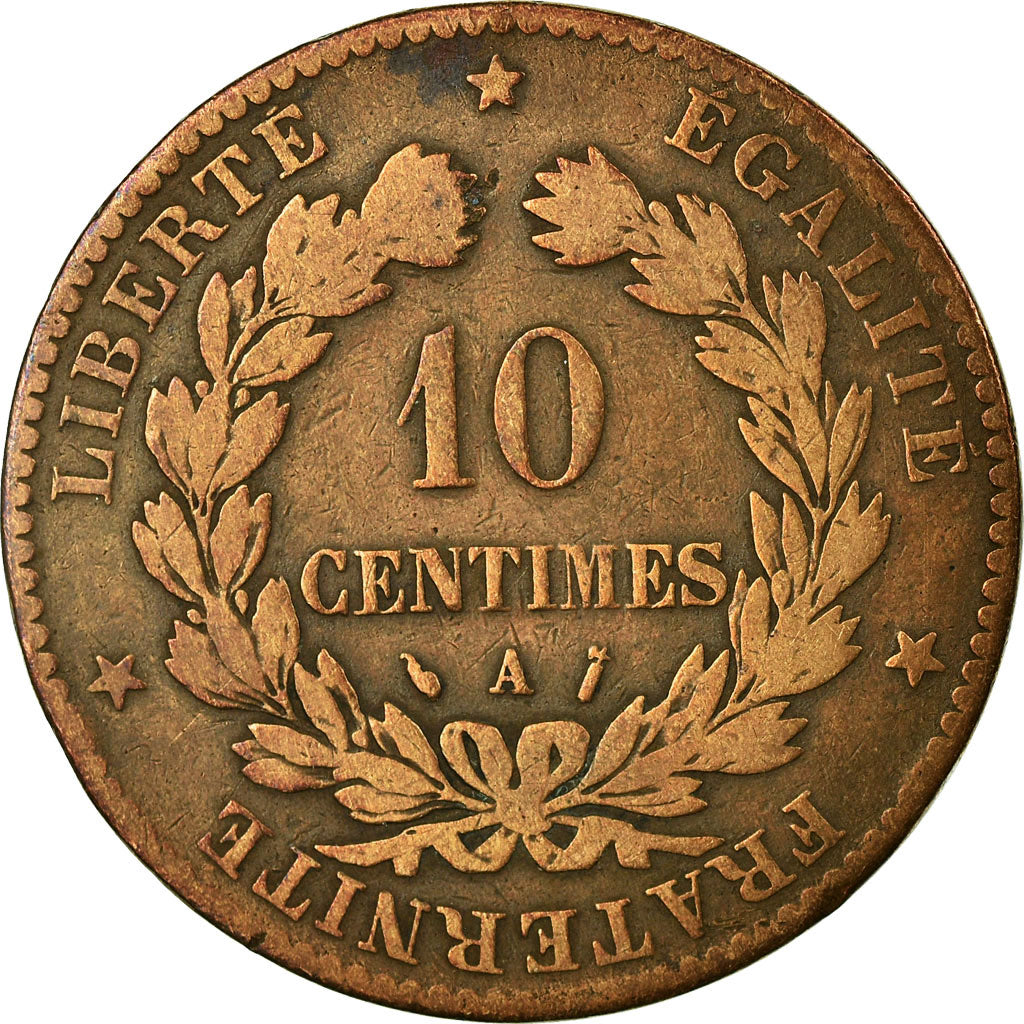 Coin, France, Cérès, 10 Centimes, 1888, Paris, F(12-15), Bronze, KM:815.1