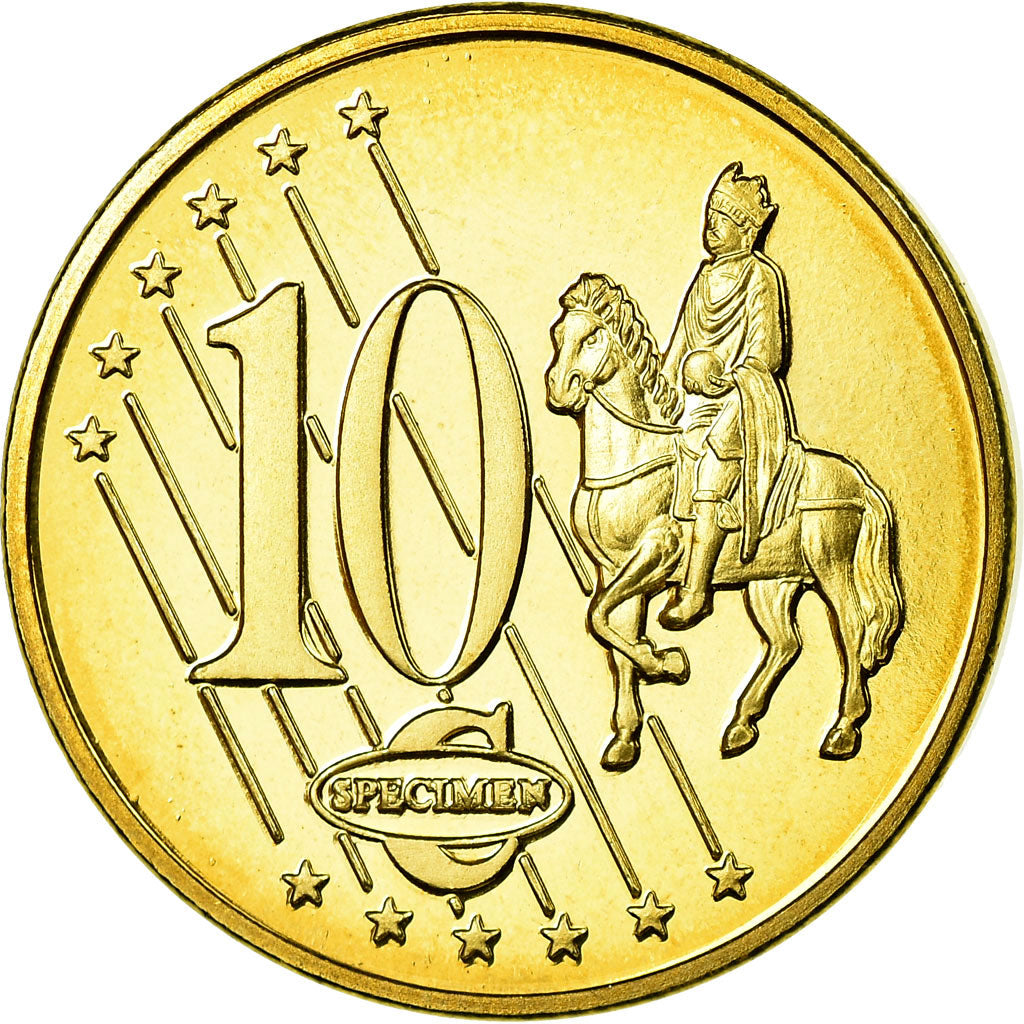 Vatican, 10 Euro Cent, unofficial private coin, MS(63), Copper-Nickel-Aluminum
