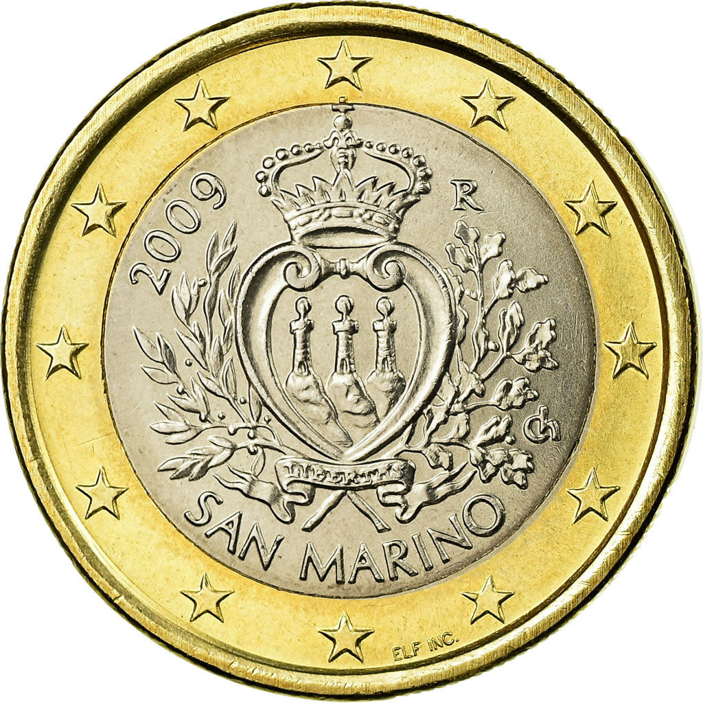 San Marino, Euro, 2009, MS(63), Bi-Metallic, KM:485