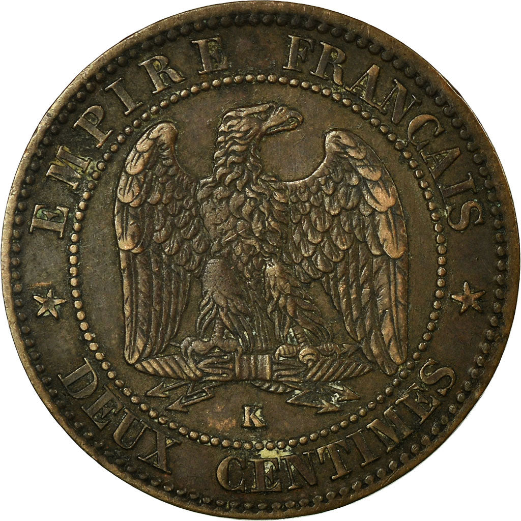 Monnaie, France, Napoleon III, Napoléon III, 2 Centimes, 1861, Bordeaux, TTB