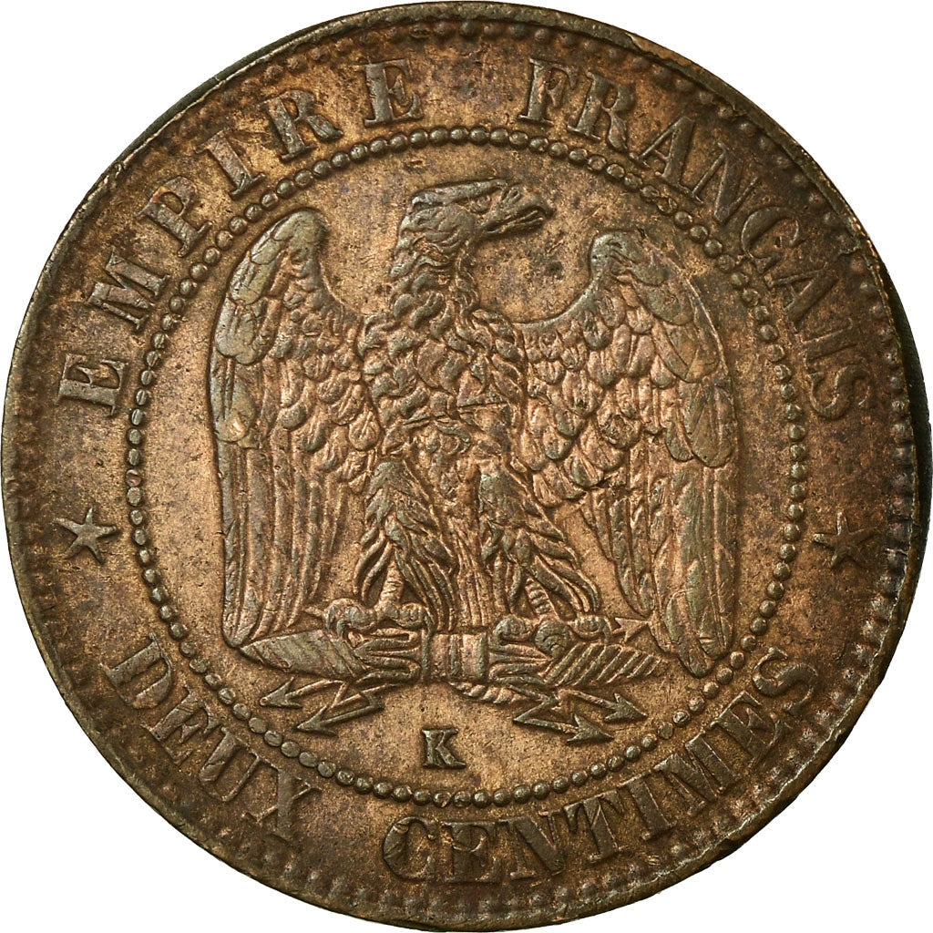 Moneta, Francia, Napoleon III, Napoléon III, 2 Centimes, 1861, Bordeaux, MB+
