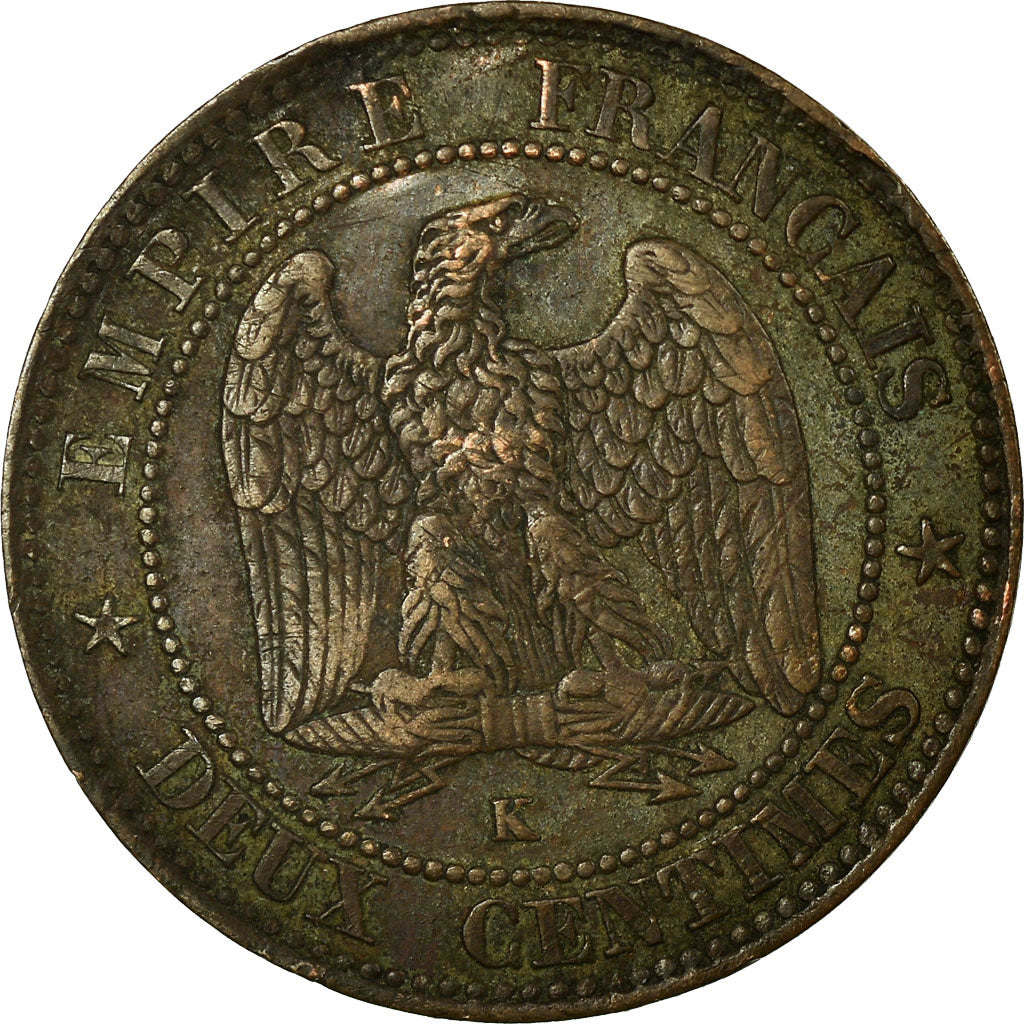 Moneta, Francia, Napoleon III, Napoléon III, 2 Centimes, 1854, Bordeaux, MB