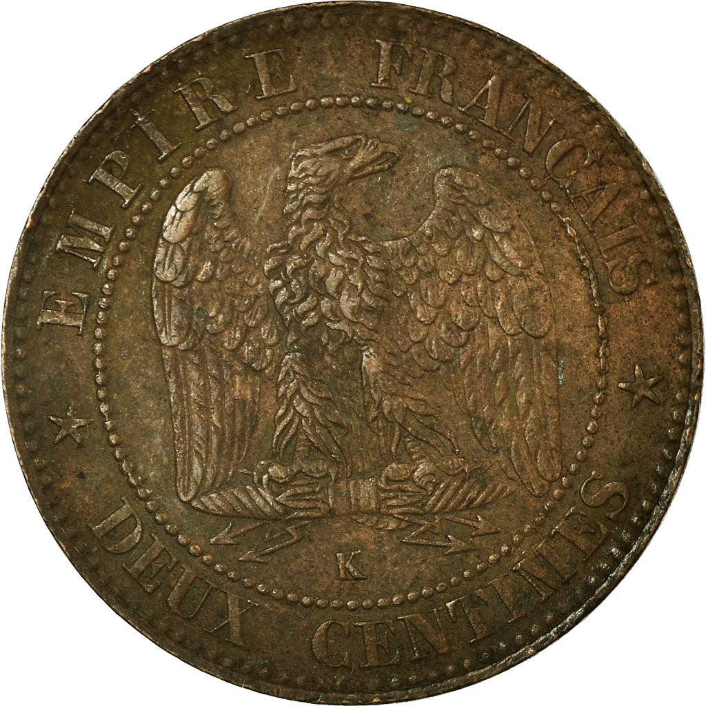 Monnaie, France, Napoleon III, Napoléon III, 2 Centimes, 1862, Bordeaux, TB