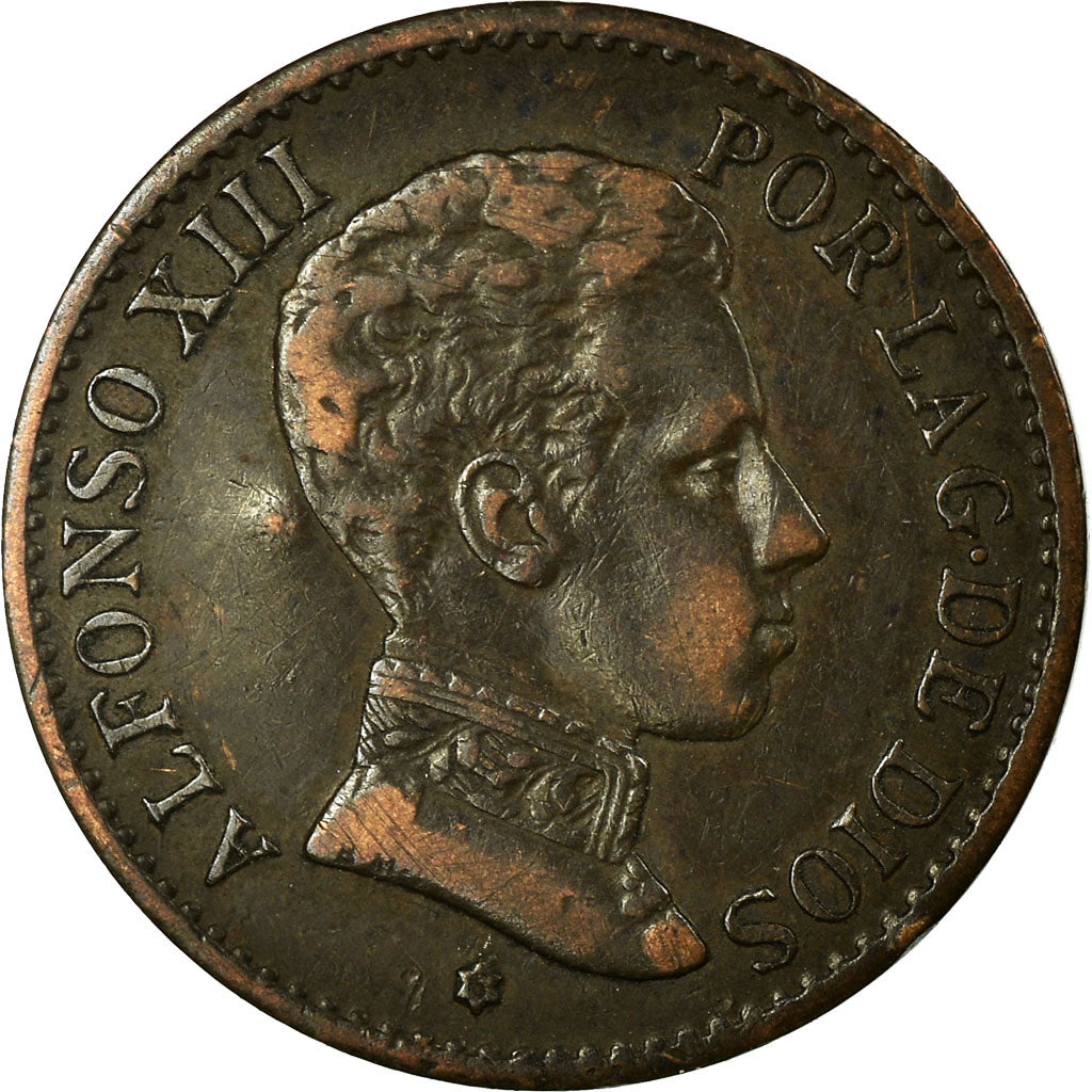 Coin, Spain, Alfonso XIII, Centimo, 1906, Madrid, EF(40-45), Bronze, KM:726