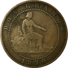 Coin, Spain, Provisional Government, 2 Centimos, 1870, Madrid, VF(20-25)