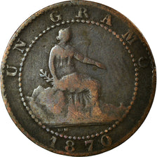 Coin, Spain, Provisional Government, Centimo, 1870, Madrid, F(12-15), Copper