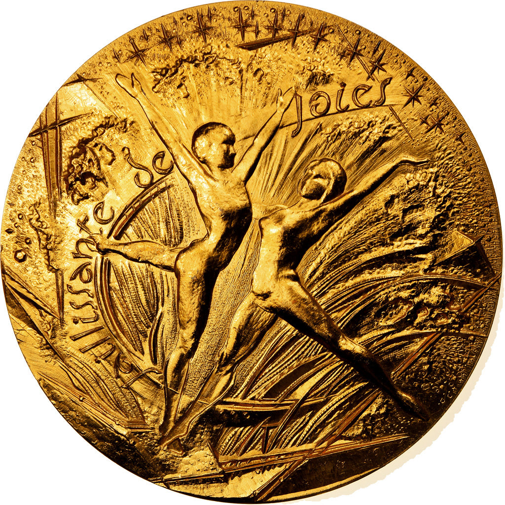 France, Medal, Voeux, Nouvelle Année, 1983, Turlan, MS(60-62), Gilt Bronze