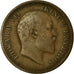 Moeda, ÍNDIA - BRITÂNICA, Edward VII, 1/4 Anna, 1907, Calcutta, VF(20-25)