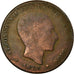 Moneta, Spagna, Alfonso XII, 10 Centimos, 1879, Madrid, MB, Bronzo, KM:675