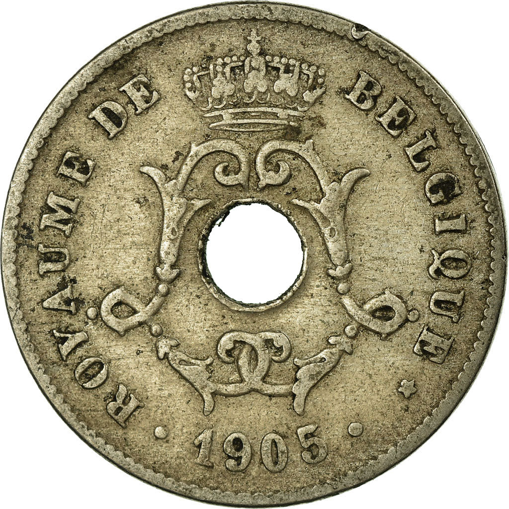 Moneda, Bélgica, 10 Centimes, 1905, BC+, Cobre - níquel, KM:52