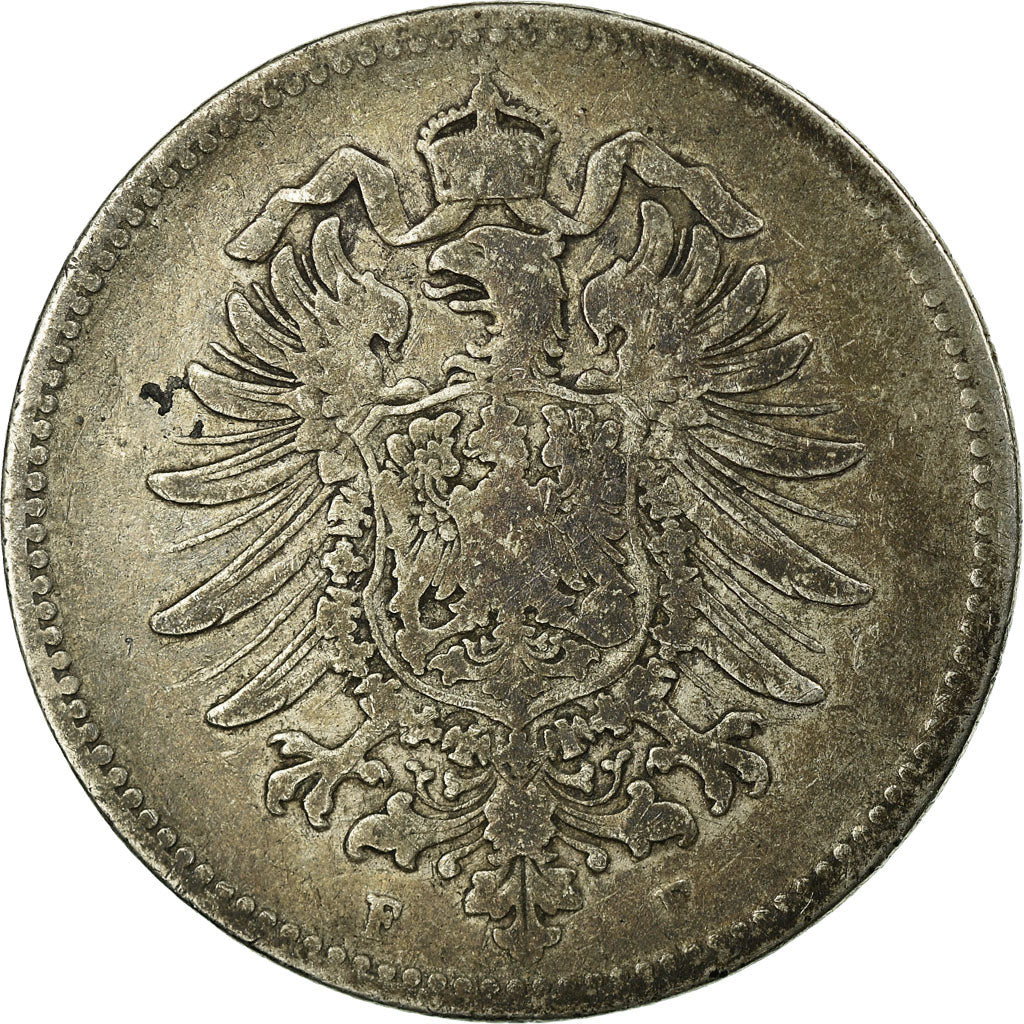 Coin, GERMANY - EMPIRE, Wilhelm I, Mark, 1881, Stuttgart, VF(20-25), Silver