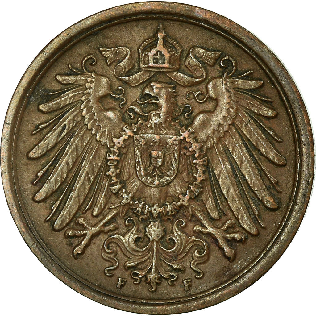 Coin, GERMANY - EMPIRE, Wilhelm II, 2 Pfennig, 1913, Stuttgart, EF(40-45)