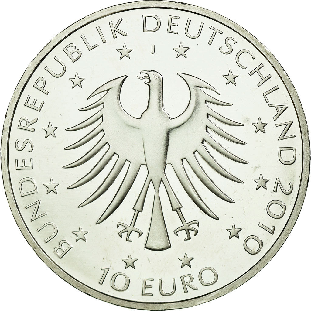 GERMANY - FEDERAL REPUBLIC, 10 Euro, 2010, MS(65-70), Silver, KM:288