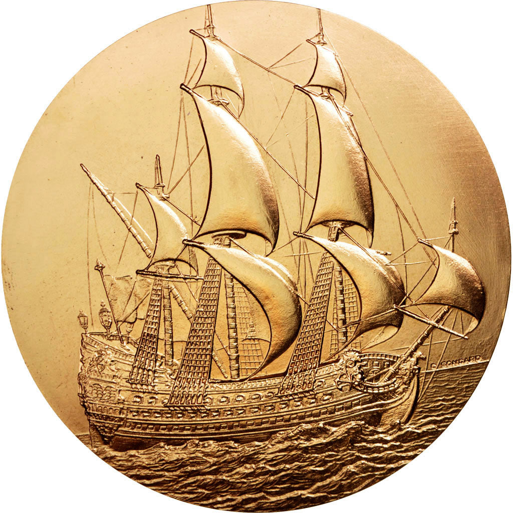 FRANCE, Shipping, French Fifth Republic, Medal, MS(60-62), Bronze, 67, 170.00