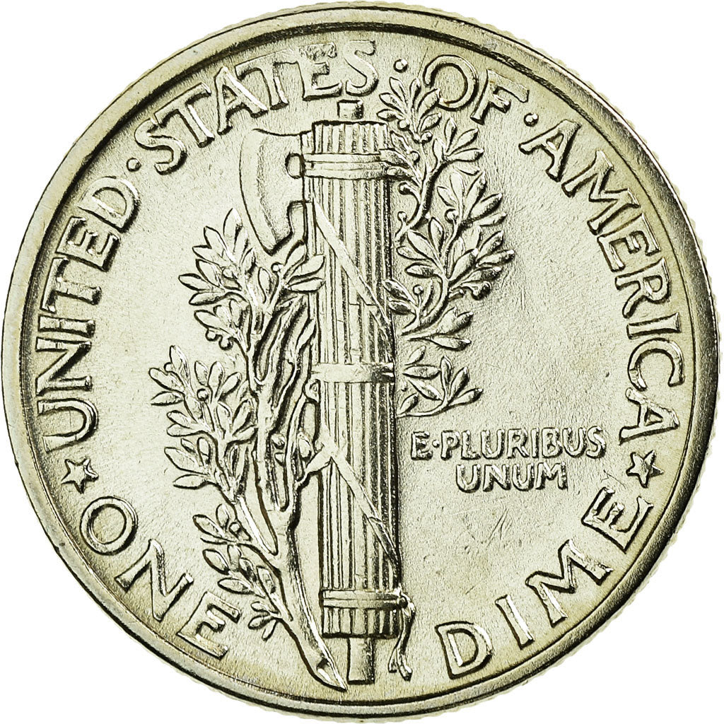 Coin, United States, Mercury Dime, Dime, 1943, U.S. Mint, Philadelphia