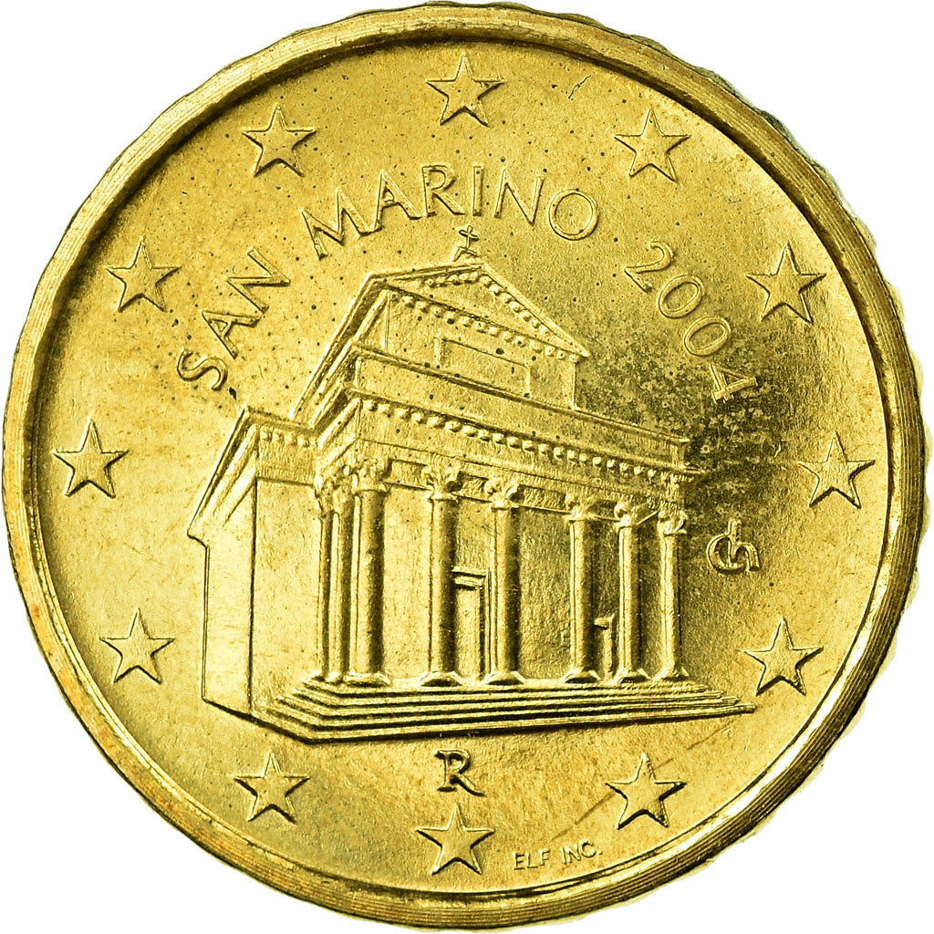 San Marino, 10 Euro Cent, 2004, UNZ, Messing, KM:443
