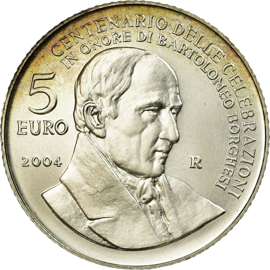 San Marino, 5 Euro, 2004, Bartolomeo Borghesi, AU(55-58), Silver, KM:458