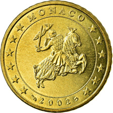 Mónaco, 50 Euro Cent, 2002, MS(63), Latão, KM:172