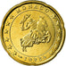 Monaco, 20 Euro Cent, 2002, MS(63), Brass, KM:171