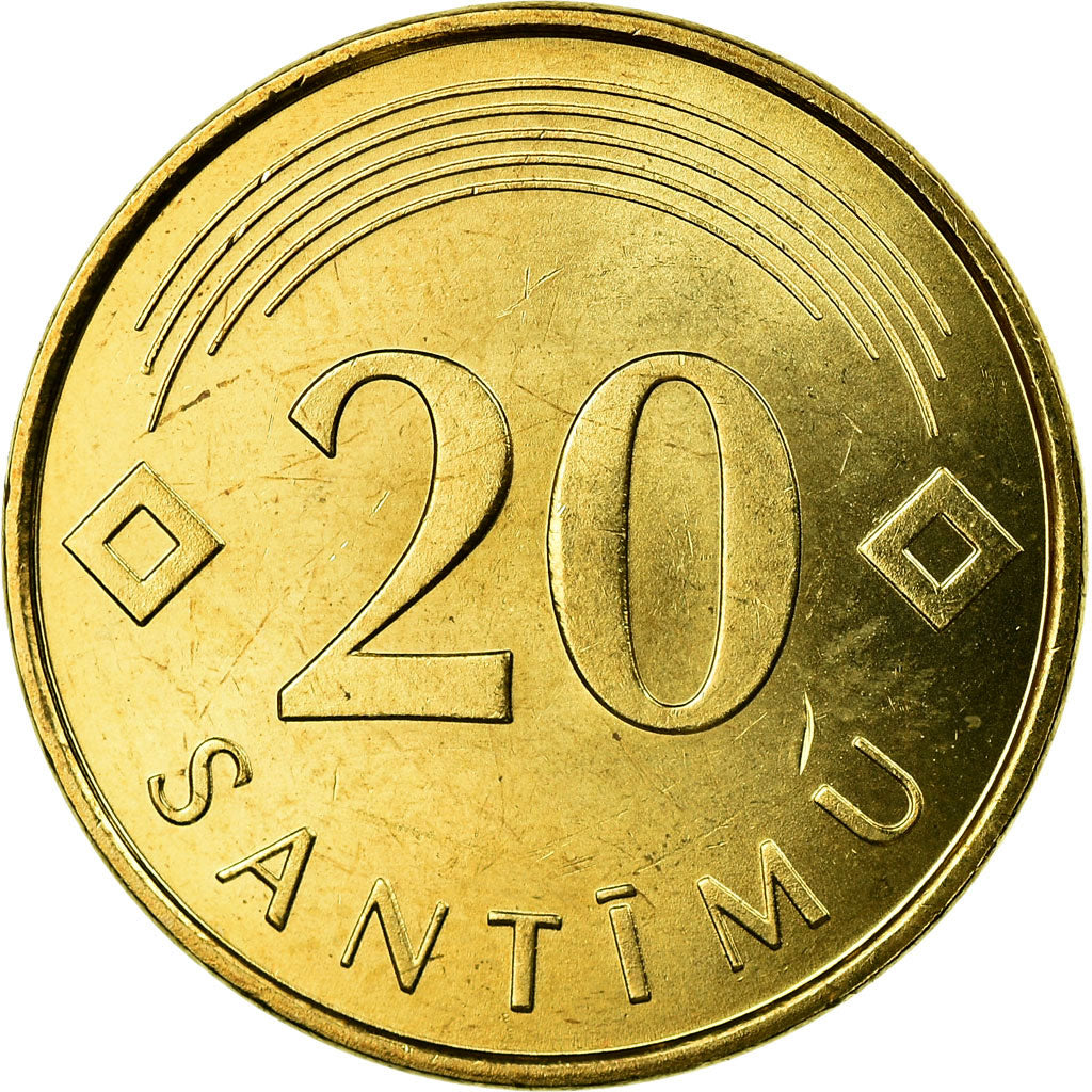 Coin, Latvia, 20 Santimu, 2007, MS(63), Nickel-brass, KM:22.1