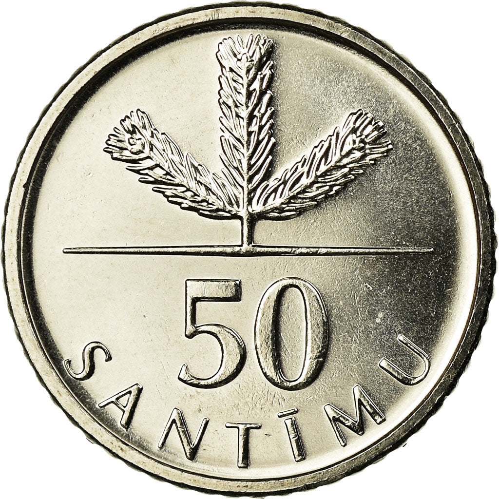Coin, Latvia, 50 Santimu, 2007, MS(63), Copper-nickel, KM:13