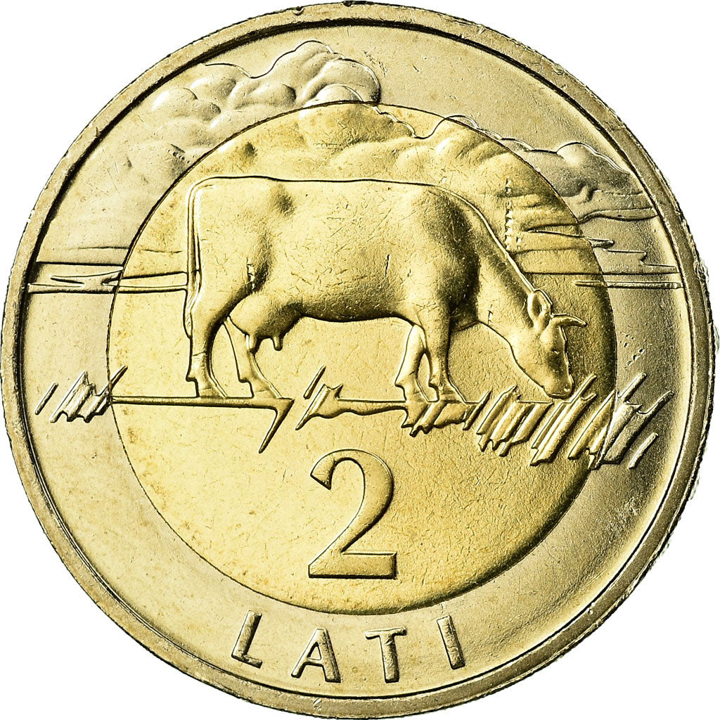 Coin, Latvia, 2 Lati, 1999, MS(63), Bi-Metallic, KM:38