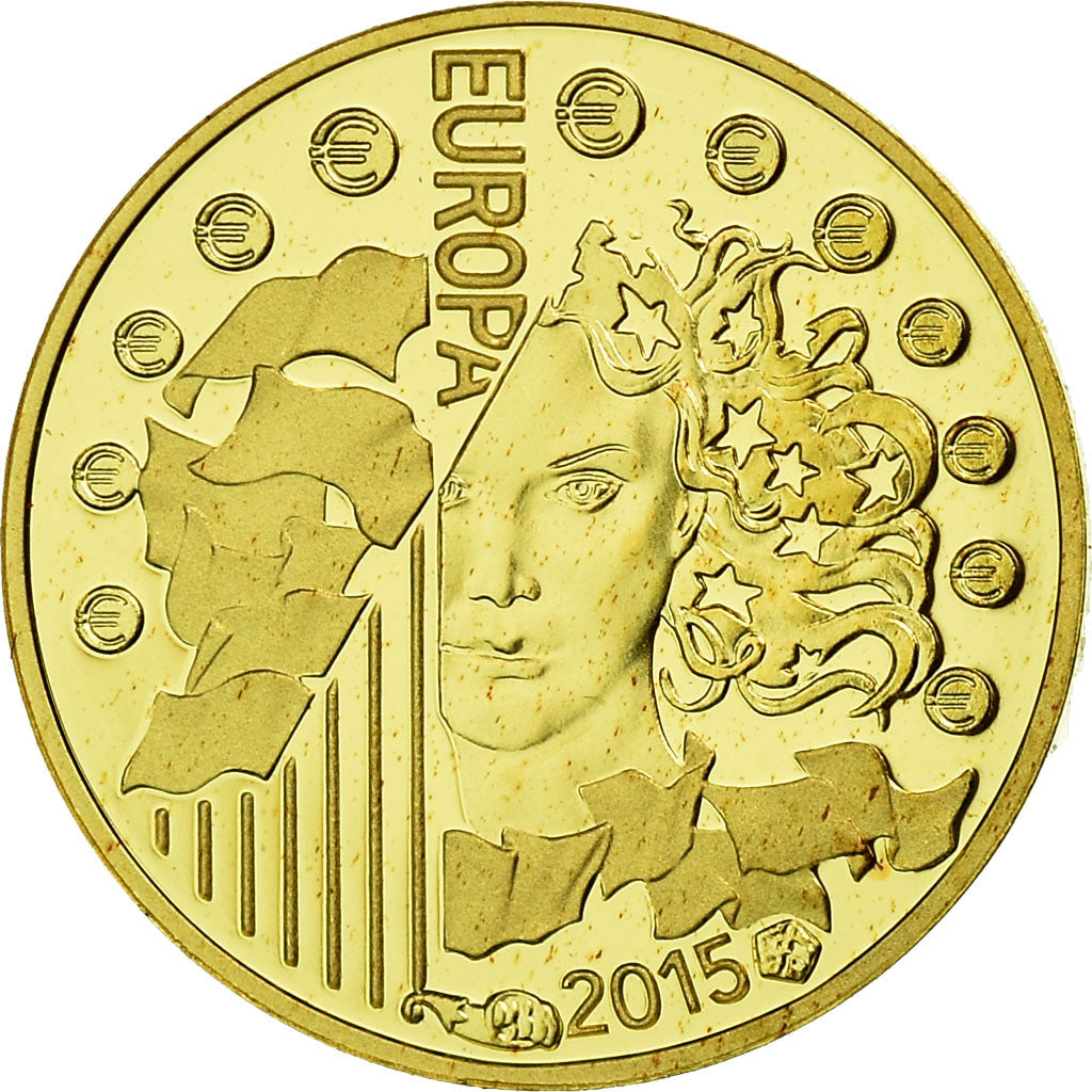 France, 5 Euro, Europa, 2015, BE, MS(65-70), Gold, Gadoury:EU737