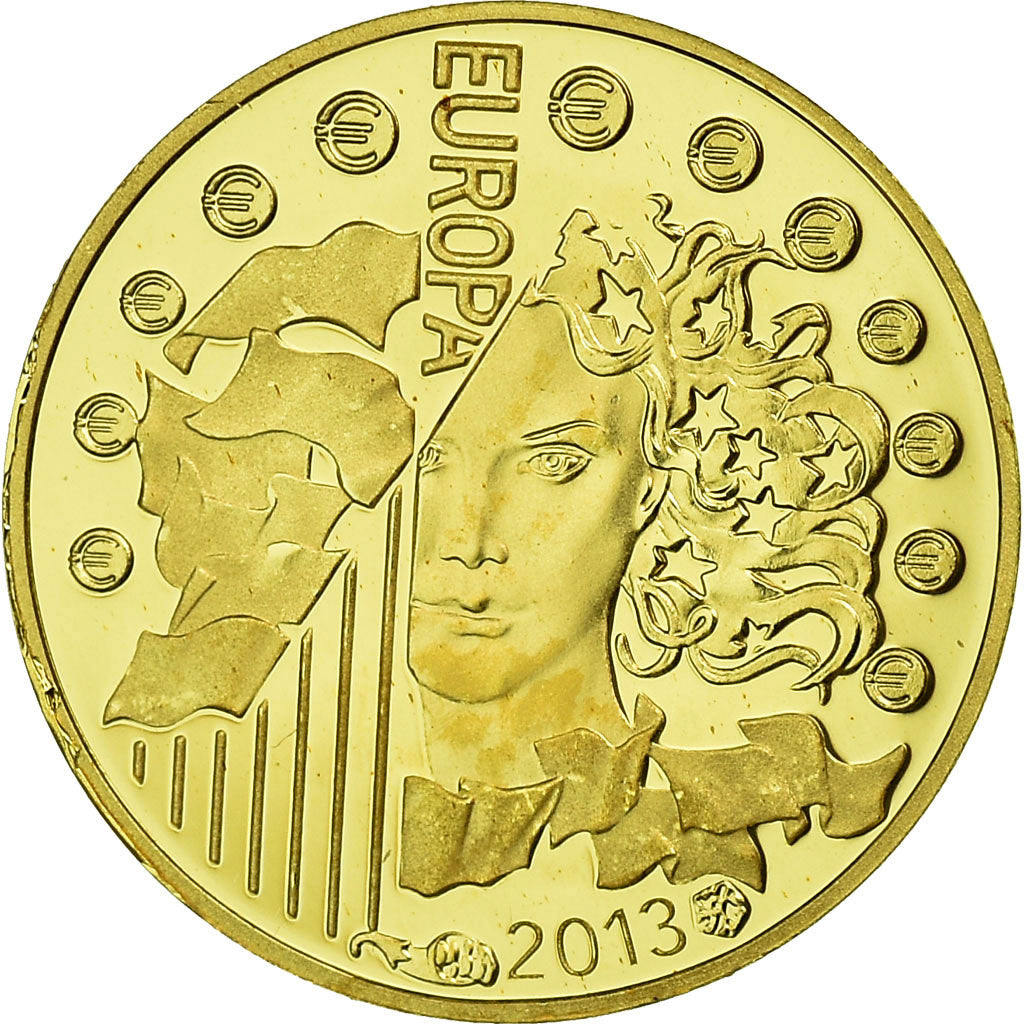 France, 5 Euro, Traité de l'Elysée, 2013, BE, MS(65-70), Gold, Gadoury:EU599
