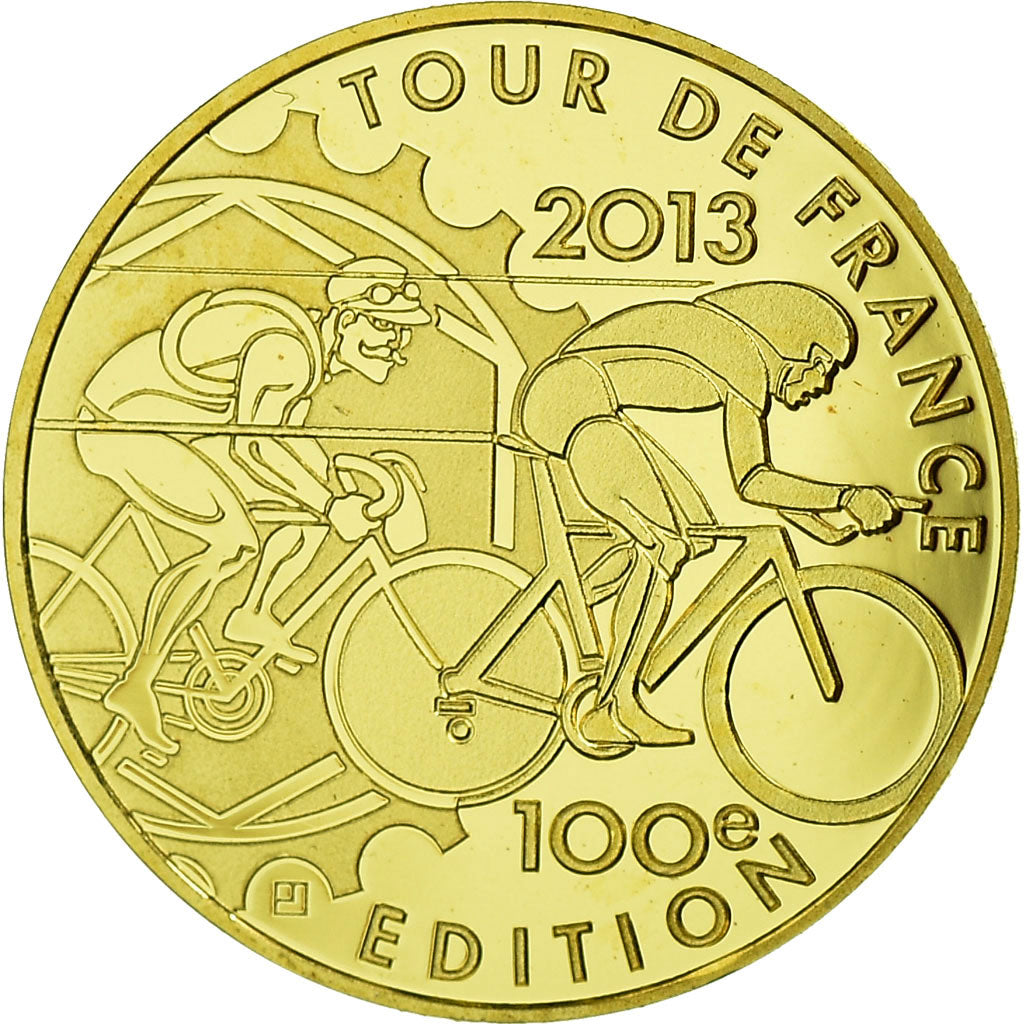 França, 5 Euro, Tour de France, 2013, BE, MS(65-70), Dourado, Gadoury:EU615