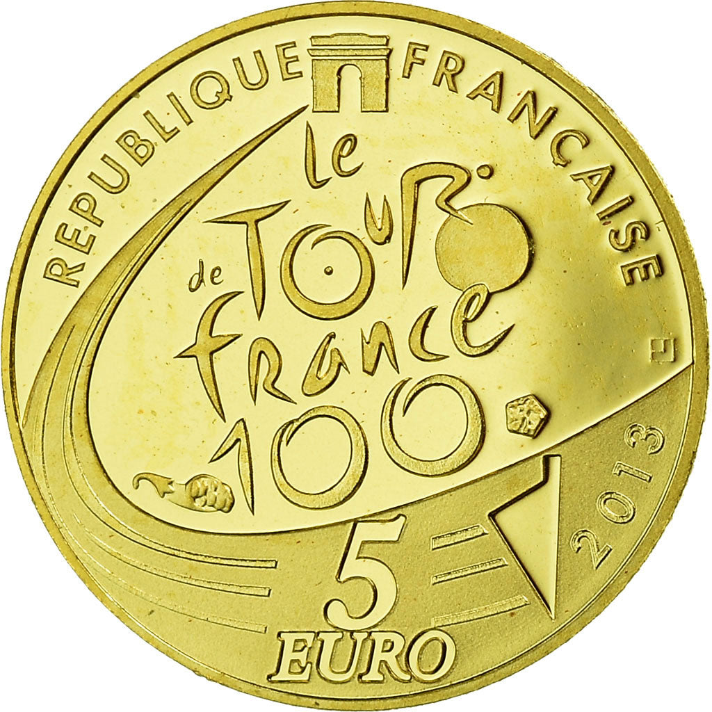 França, 5 Euro, Tour de France, 2013, BE, MS(65-70), Dourado, Gadoury:EU615