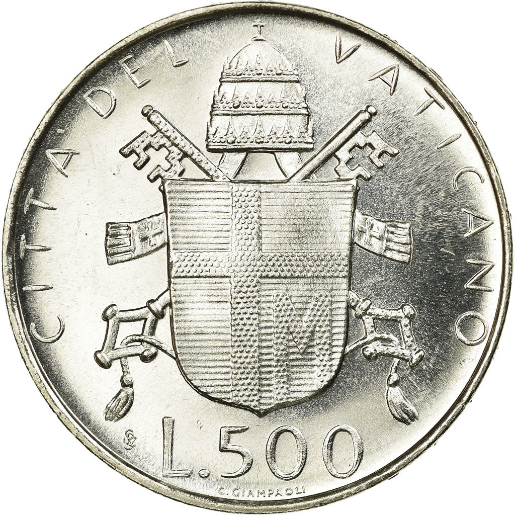 Coin, VATICAN CITY, John Paul II, 500 Lire, 1980, Roma, MS(63), Silver, KM:148