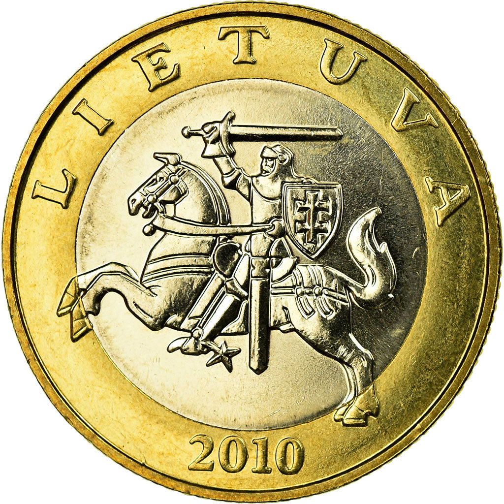 Coin, Lithuania, 2 Litai, 2010, AU(55-58), Bi-Metallic, KM:112